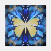 Blaue Schmetterlingsblume Magnet (Vorne)
