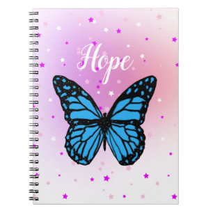 Blaue Schmetterlingsfliege Startuntergrund Notizblock
