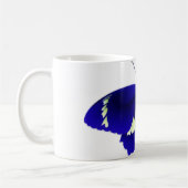 Blaue Schmetterlingskunst 3 Kaffeetasse (Links)