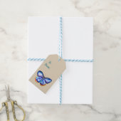 Blaue Schmetterlingskunst Custom Gift Tags Geschenkanhänger (Mit Garn)