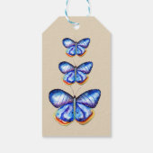 Blaue Schmetterlingskunst Custom Gift Tags Geschenkanhänger (Rückseite)