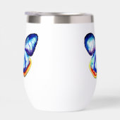Blaue Schmetterlingskunst Frostiertes Glas-Mug (Rechts)