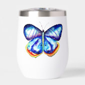 Blaue Schmetterlingskunst Frostiertes Glas-Mug (Vorderseite)