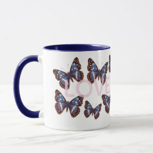 Blaue Schmetterlingsliebe Tasse