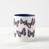 Blaue Schmetterlingsliebe Tasse (Zentrum)