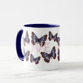 Blaue Schmetterlingsliebe Tasse (Vorderseite Links)