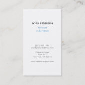 Blaue Schmetterlingslogos auf dunkelgrauen Vertika Visitenkarte (Rückseite)