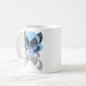 Blaue Schmetterlingsmagie. Kaffeetasse (Vorderseite Links)