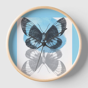 Blaue Schmetterlingsmagie. Uhr
