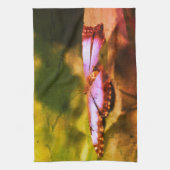 Blaue Schmetterlingsnatur Abstrakt erschüttert Geschirrtuch (Vertikal)