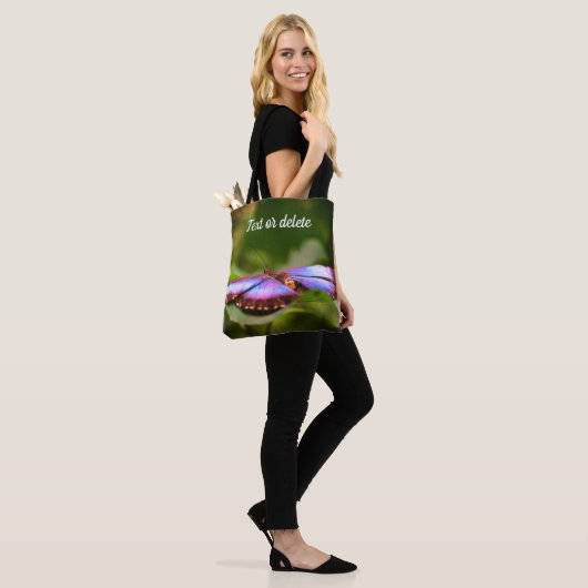 Blaue Schmetterlingsnatur Nah Personalisiert Tasche (Am Model)
