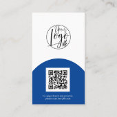 Blaue Schminke boho Foto qr Logo Visitenkarte (Rückseite)