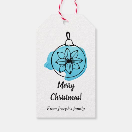 Blaue Schmucktafeln Geschenkanhänger (Rückseite)
