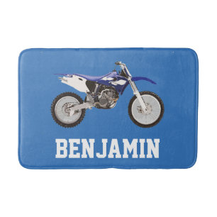 Blaue Schmutz-Fahrrad-Namen-Bad-Matte Badematte