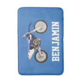 Blaue Schmutz-Fahrrad-Namen-Bad-Matte Badematte (Vorderseite Vertikal)
