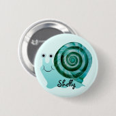 Blaue Schnecke Button (Vorne & Hinten)