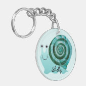 Blaue Schnecke Schlüsselanhänger (Vorderseite links)