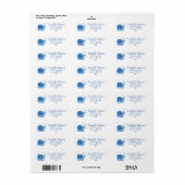 Blaue Schneckenpost Personalisierungsetikett (Vorne)
