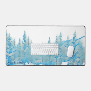Blaue Schneebäume Schreibtischunterlage