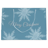 Blaue Schneeblume Weihnachtsgeschenktüte Große Geschenktüte (Vorderseite)