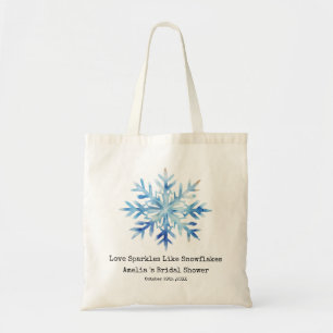 Blaue Schneeblume Winter Hochzeitsdusche Geschenke Tragetasche