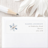 Blaue Schneeblume Winterhochzeit Rücksendeadresse (Insitu)