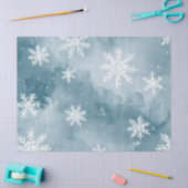 Blaue Schneeblumen Aquarell Winterfeier Seidenpapier (Basteln)
