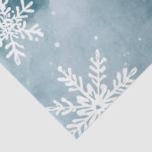 Blaue Schneeblumen Aquarell Winterfeier Seidenpapier (Detail)