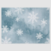 Blaue Schneeblumen Aquarell Winterfeier Seidenpapier (Vorderseite)
