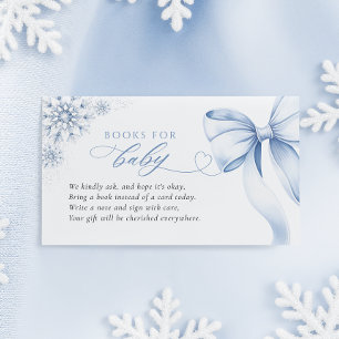 Blaue Schneeblumen-Baby-Shower-Bücher für Baby Begleitkarte