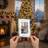 Blaue Schneee Plaid Porträt Foto Weihnachten Feier