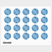 Blaue Schneeflocke 5 Runder Aufkleber (Blatt)