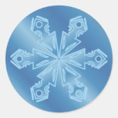 Blaue Schneeflocke 5 Runder Aufkleber (Vorderseite)