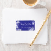 Blaue Schneeflocke Adressaufkleber (Insitu)