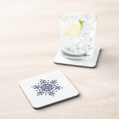 Blaue Schneeflocke auf hartem Kunststoff-Untersetz Getränkeuntersetzer (Rechte Seite)