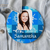 Blaue Schneeflocke Button (Beispiel)