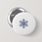 Blaue Schneeflocke Button (Vorne & Hinten)