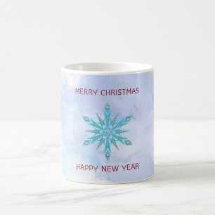 Blaue Schneeflocke & Diamanten Kaffeetasse