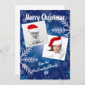 Blaue Schneeflocke Fotovorlage Weihnachten Urlaub (Vorne/Hinten)