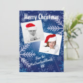 Blaue Schneeflocke Fotovorlage Weihnachten Urlaub (Stehend Vorderseite)