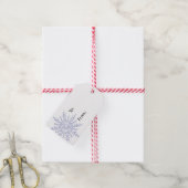 Blaue Schneeflocke für den weißen Weihnachtsfeiert Geschenkanhänger (Mit Garn)