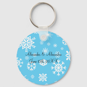 Blaue Schneeflocke-Gastgeschenke Hochzeit Schlüsselanhänger