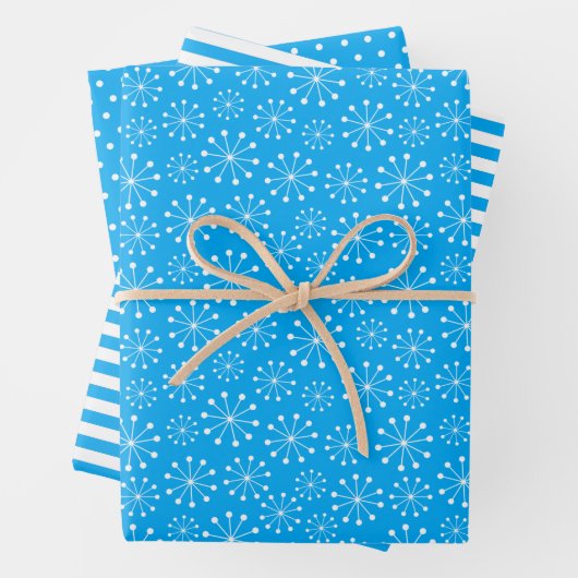 Blaue Schneeflocke Geschenkpapier Set (Beispiel)