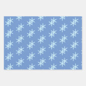 Blaue Schneeflocke Geschenkpapier Set (Vorderseite 3)