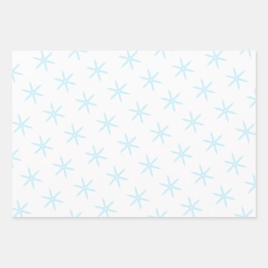 Blaue Schneeflocke Geschenkpapier Set (Vorderseite 2)