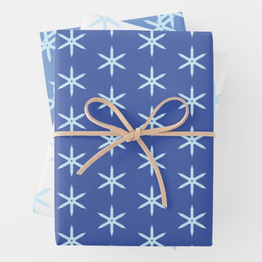 Blaue Schneeflocke Geschenkpapier Set (Beispiel)