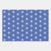 Blaue Schneeflocke Geschenkpapier Set (Vorderseite)