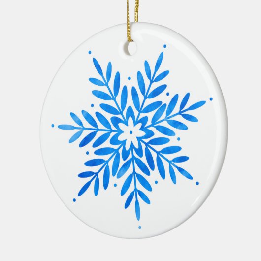 Blaue Schneeflocke Keramik Ornament (Links)