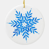 Blaue Schneeflocke Keramik Ornament (Hinten)
