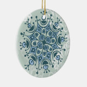 Blaue Schneeflocke Keramik Ornament (Rechts)